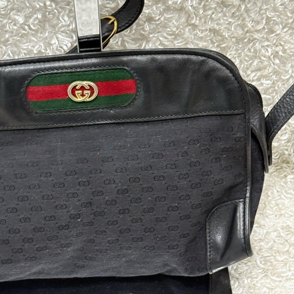 Vintage Gucci Interlocking GG Monogram Supreme Sherry Web Ophidia Bag - Picture 4 of 16